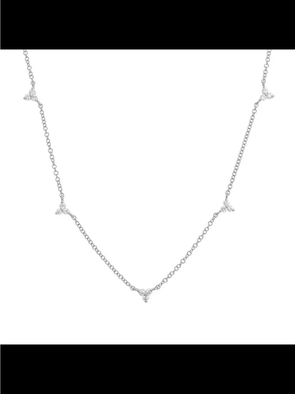 14 karat white gold natural diamond necklace